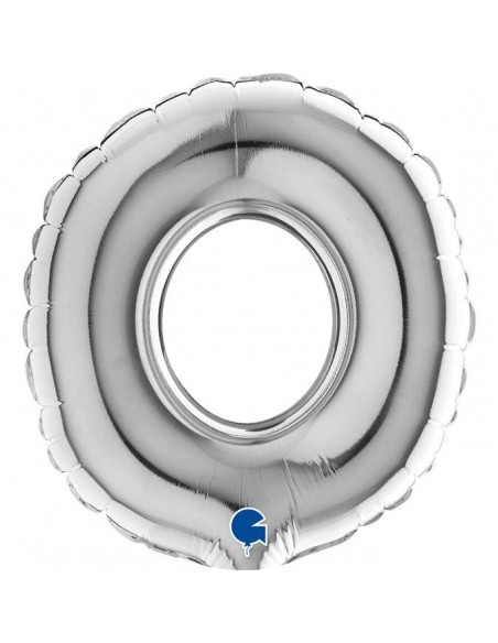 Globo 7" mylar Numero 0 Plata "Silver" GRABO