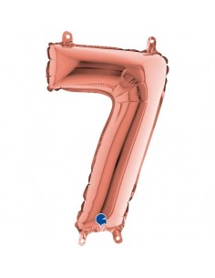 Globo 14" mylar Numero 7 Rose Gold GRABO