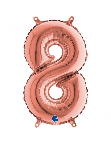 Globo 14" mylar Numero 8 Rose Gold