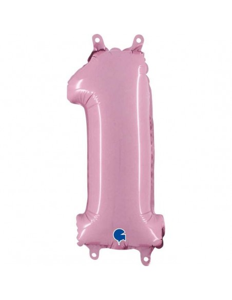 Globo 14" mylar Numero 1 Rosa "Pink" GRABO