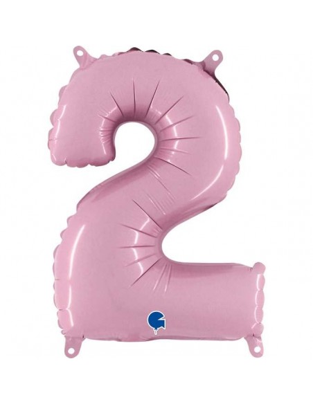 Globo 14" mylar Numero 2 Rosa "Pink" GRABO