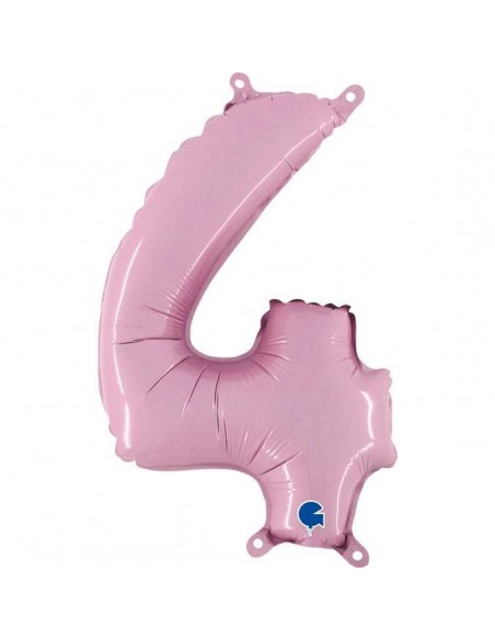 Globo 14" mylar Numero 4 Rosa "Pink" GRABO