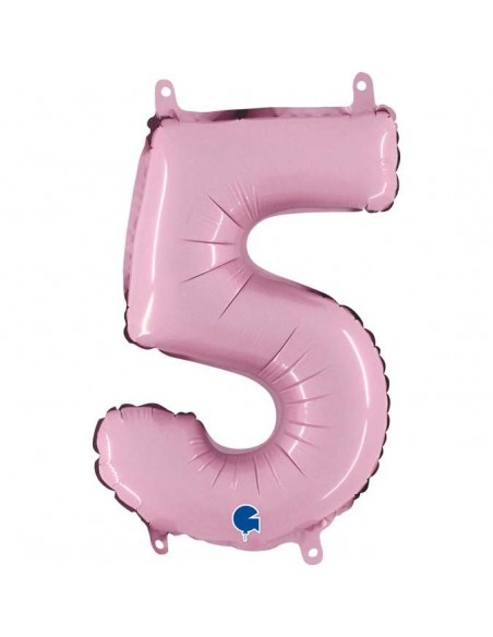Globo 14" mylar Numero 5 Rosa "Pink" GRABO