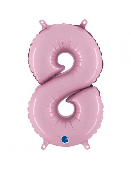Globo 14" mylar Numero 8 Rosa "Pink" GRABO
