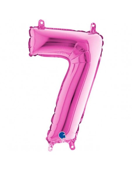Globo 14" mylar Numero 7 Fucsia "Hot Pink" GRABO