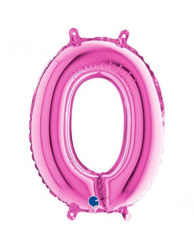 Globo 14" mylar Numero 0 Fucsia "Hot Pink"