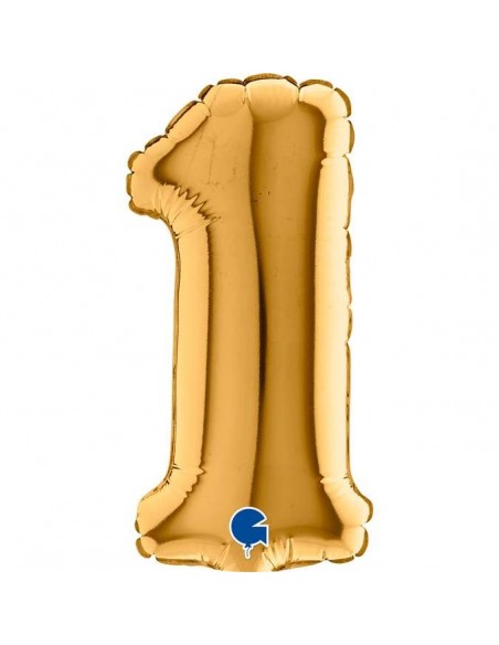 Globo 7" mylar Numero 1 Oro "Gold" GRABO