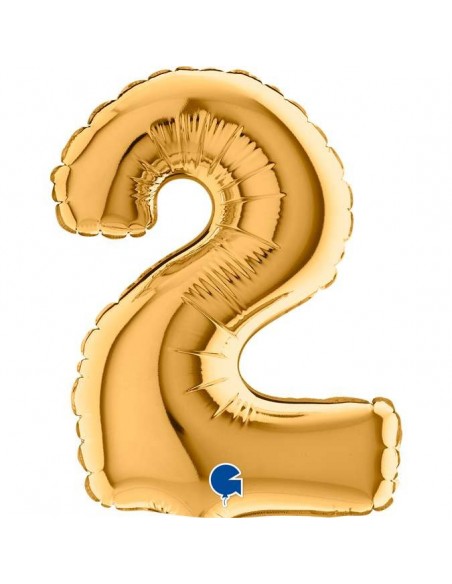Globo 7" mylar Numero 2 Oro "Gold" GRABO