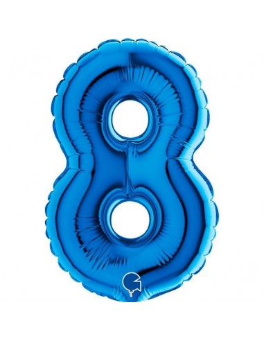 Globo 7" mylar Numero 8 Azul "Blue"