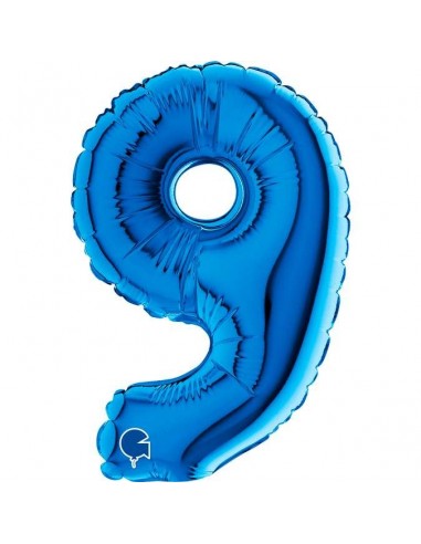 Globo 7" mylar Numero 9 Azul "Blue"