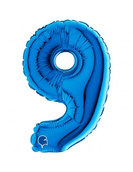 Globo 7" mylar Numero 9 Azul "Blue" GRABO