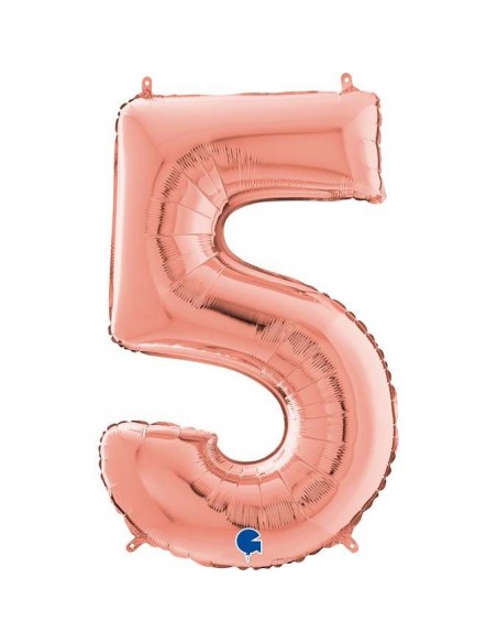 Globo 40" mylar Numero 5 Rose Gold GRABO