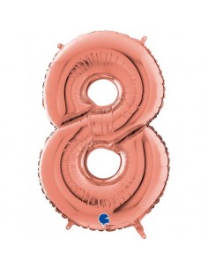 Globo 40" mylar Numero 8 Rose Gold GRABO