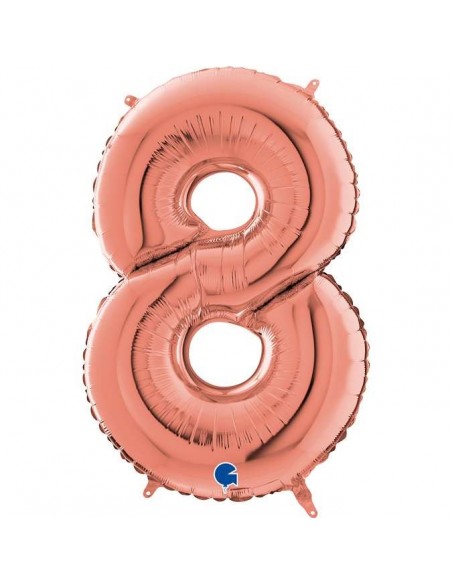 Globo 40" mylar Numero 8 Rose Gold GRABO