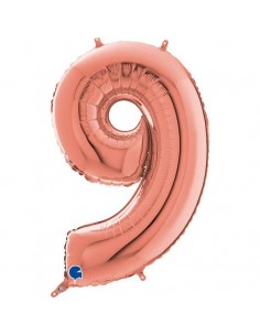 Globo 40" mylar Numero 9 Rose Gold GRABO