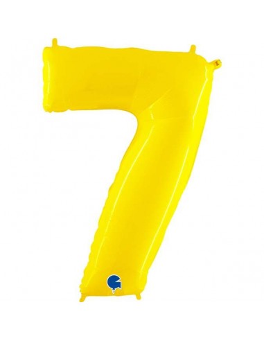 Globo 40" mylar Numero 7 AMARILLO  FLUO "Yellow"