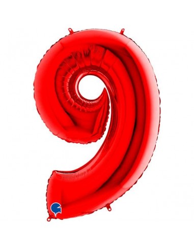 Globo 40" mylar Numero 9 Rojo "Red"