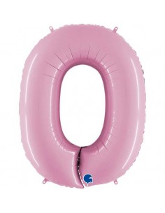 Globo 40" mylar Numero 0 Rosa "Pink" GRABO