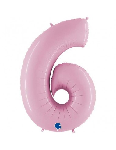 Globo 40" mylar Numero 6 Rosa "Pink"