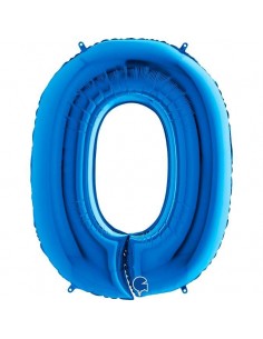 Globo 40" mylar Numero 0 Azul "Blue" GRABO