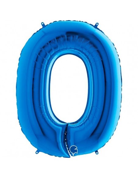 Globo 40" mylar Numero 0 Azul "Blue" GRABO
