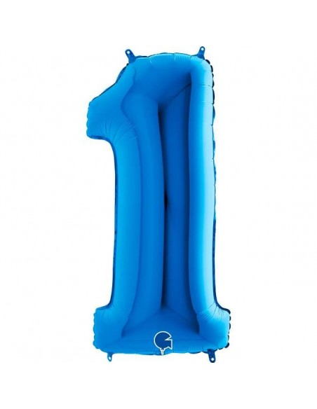 Globo 40" mylar Numero 1 Azul "Blue" GRABO