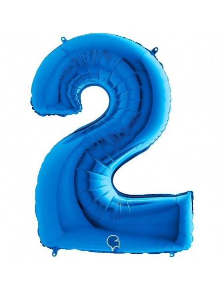 Globo 40" mylar Numero 2 Azul "Blue" GRABO