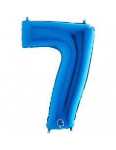 Globo 40" mylar Numero 7 Azul "Blue" GRABO