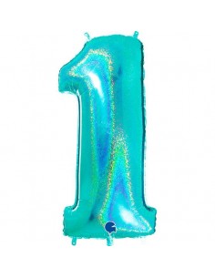 Globo 40" mylar N.1 Tiffany Glitter Holografico GRABO