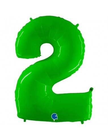 Globo 40" mylar Numero 2 Verde Fluo