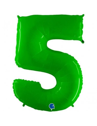 Globo 40" mylar Numero 5 Verde Fluo