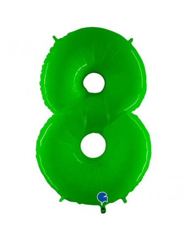 Globo 40" mylar Numero 8 Verde Fluo