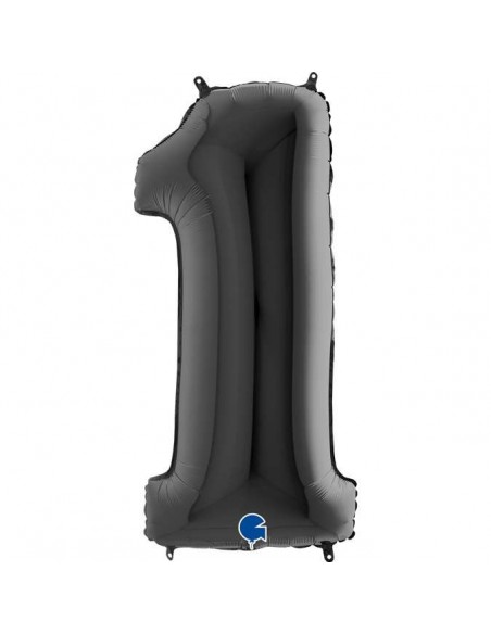 Globo 40" mylar Numero 1 Negro "Black" GRABO