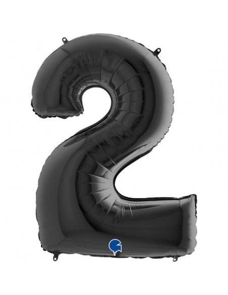 Globo 40" mylar Numero 2 Negro "Black" GRABO