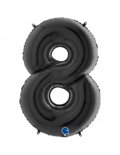 Globo 40" mylar Numero 8 Negro "Black" GRABO