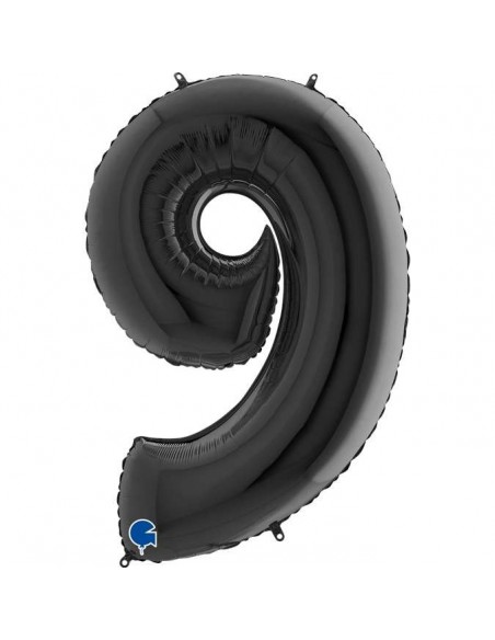 Globo 40" mylar Numero 9 Negro "Black" GRABO