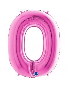 Globo 40" mylar Numero 0 Fucsia "Hot Pink" GRABO