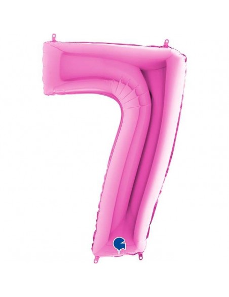 Globo 40" mylar Numero 7 Fucsia "Hot Pink" GRABO