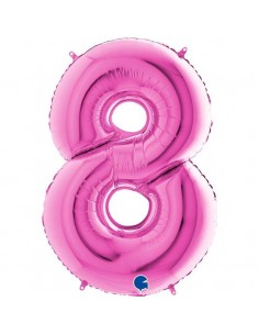 Globo 40" mylar Numero 8 Fucsia "Hot Pink" GRABO