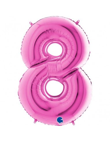 Globo 40" mylar Numero 8 Fucsia "Hot Pink"