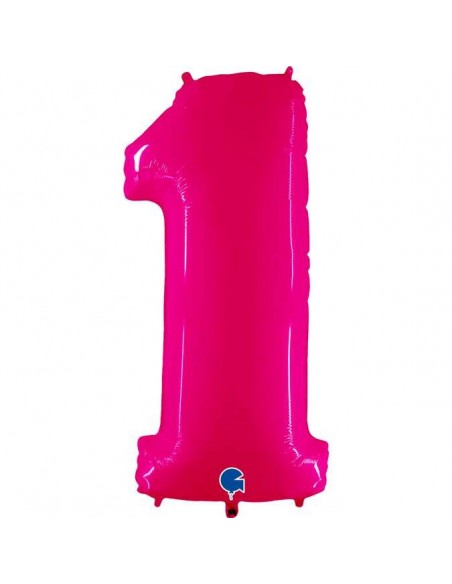 Globo 40" mylar Numero 1 Fucsia Fluo GRABO