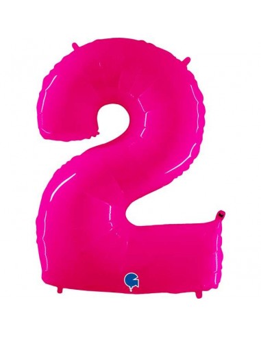 Globo 40" mylar Numero 2 Fucsia Fluo