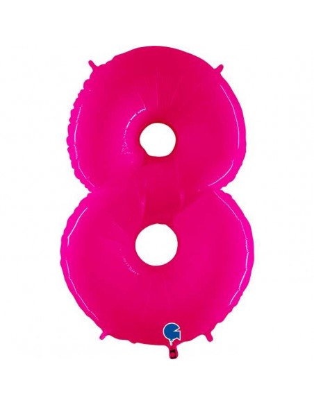 Globo 40" mylar Numero 8 Fucsia Fluo GRABO