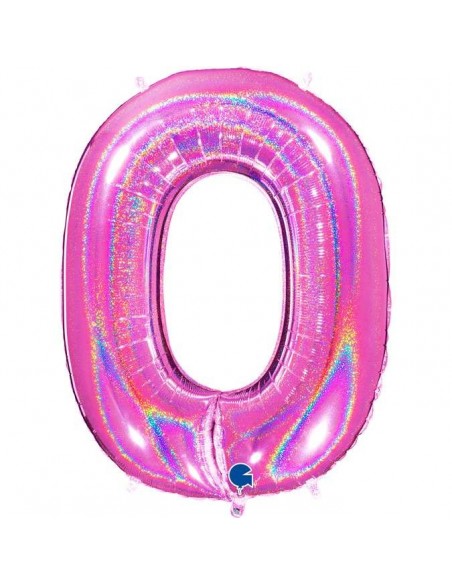 Globo 40" mylar N.0 Fucsia Glitter Holografico GRABO