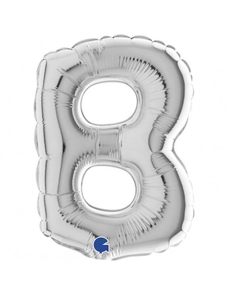 Globo 7" mylar Letra "B" Plata GRABO