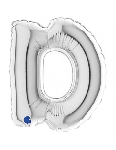 Globo 7" mylar Letra "D" Plata GRABO
