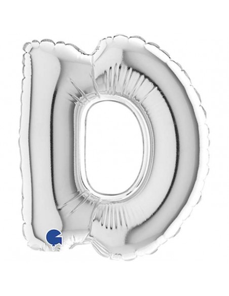 Globo 7" mylar Letra "D" Plata GRABO