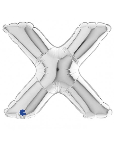 Globo 7" mylar Letra "X" Plata GRABO