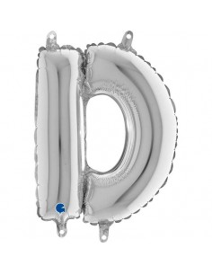 Globo 14" mylar Letra "D" Plata GRABO