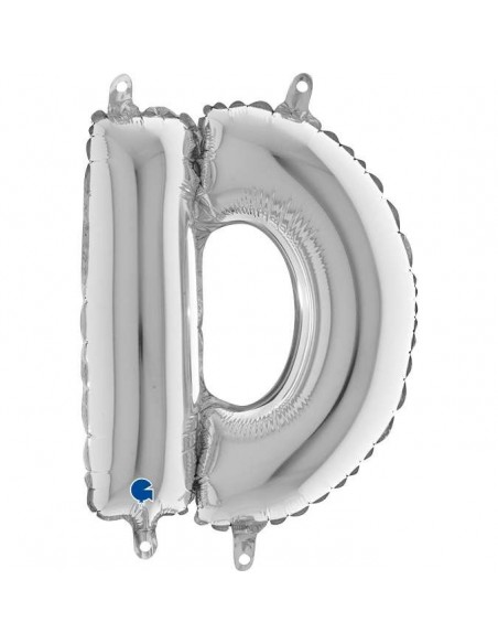 Globo 14" mylar Letra "D" Plata GRABO
